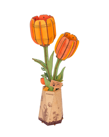 Wooden Bloom Craft - Orange Tulip