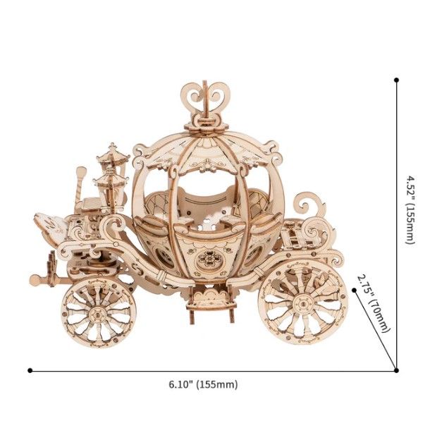 3D Wooden Puzzle - Pumpkin Cart