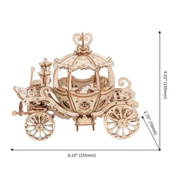 3D Wooden Puzzle - Pumpkin Cart