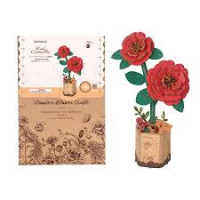 Wooden Bloom Craft - Red Camellia