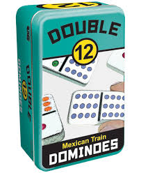 Dominoes - Mexican Train - Double 12 - Color Tin