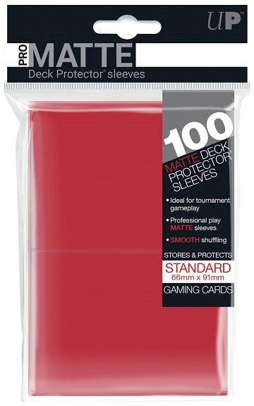 Pro-Matte Deck Protector Sleeves - Red 100ct