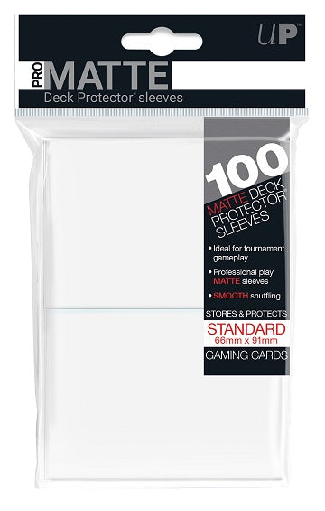Pro-Matte Deck Protector Sleeves - White 100ct