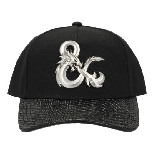 D&D Metal Logo Dragon Skin Leather Snapback