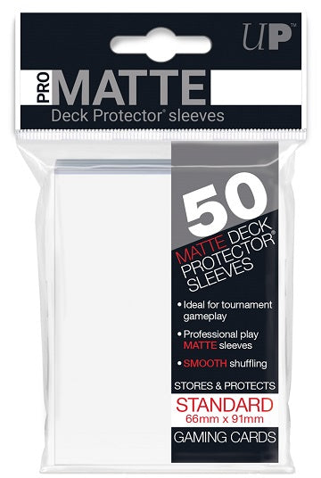 Pro-Matte Deck Protector Sleeves - White 50ct
