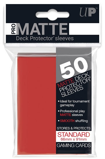 Pro-Matte Deck Protector Sleeves - Red 50ct