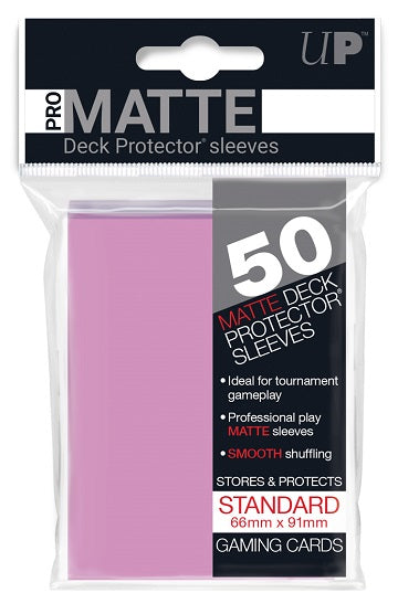 Pro-Matte Deck Protector Sleeves - Pink 50ct