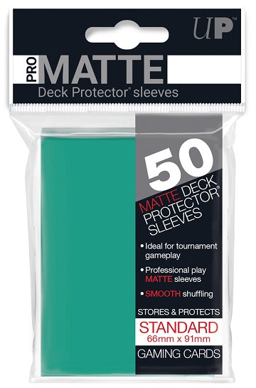 Pro-Matte Deck Protector Sleeves - Aqua 50ct