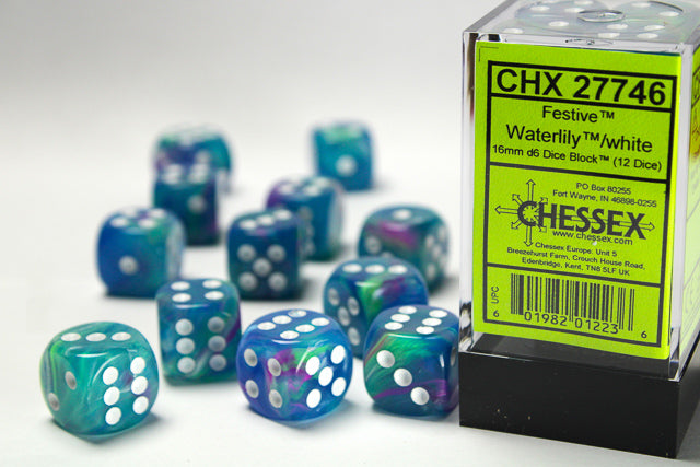 Festive 16mm d6 Dice Block (12 dice)