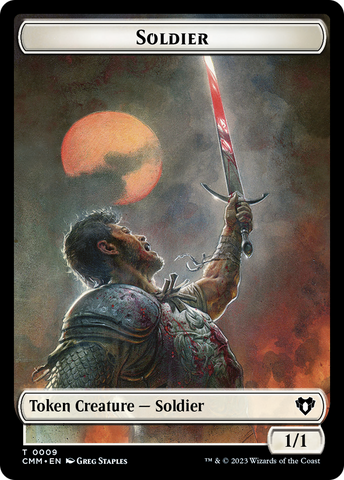 Copy (54) // Human Soldier Double-Sided Token [Commander Masters Tokens]