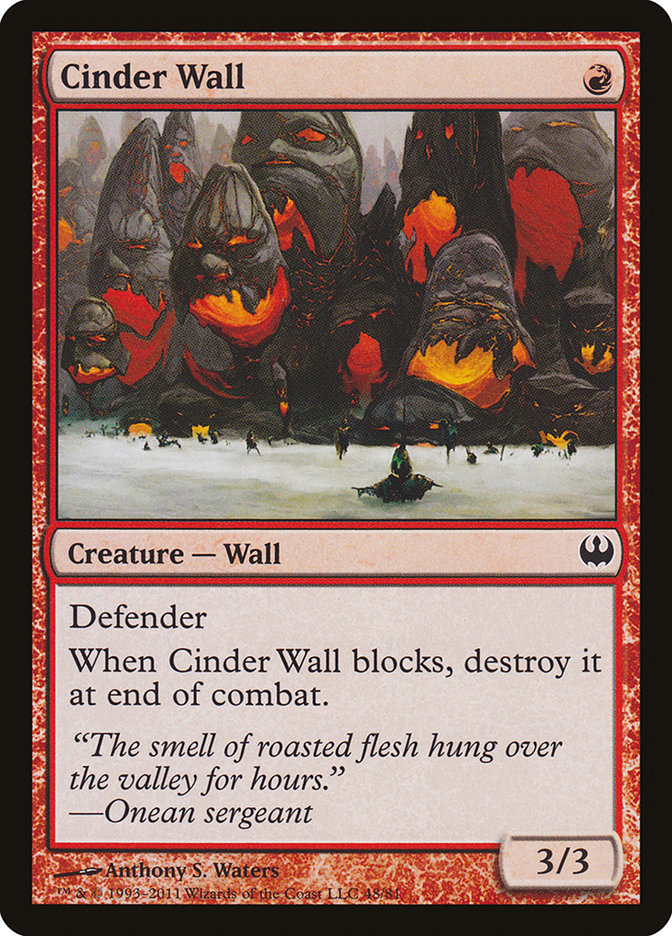 Cinder Wall [Duel Decks: Knights vs. Dragons]