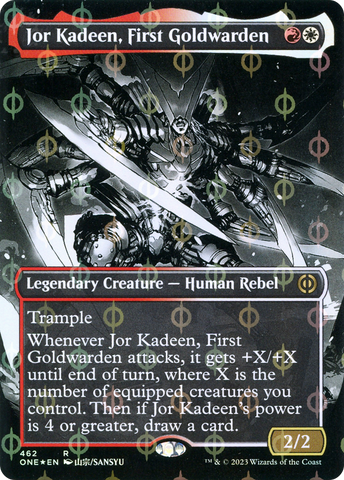 Jor Kadeen, First Goldwarden (Borderless Manga Step-and-Compleat Foil) [Phyrexia: All Will Be One]