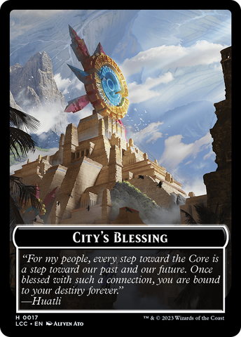 City's Blessing // Dinosaur Double-Sided Token [The Lost Caverns of Ixalan Commander Tokens]