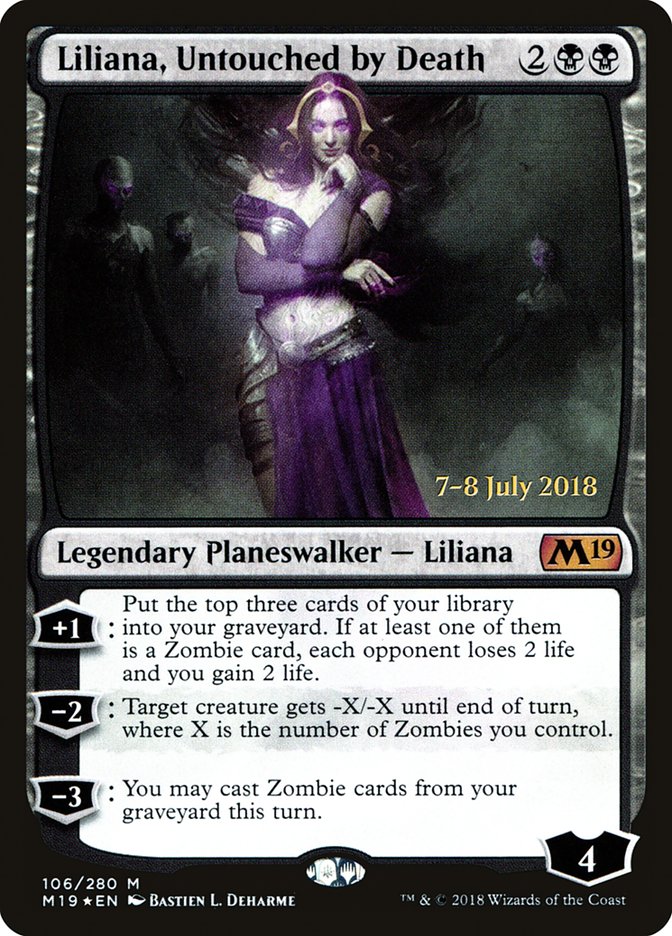 Liliana, Untouched by Death  [Core Set 2019 Prerelease Promos]