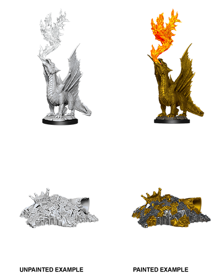 D&D Nolzur's Marvelous Miniatures: Gold Dragon Wyrmling and Small Treasure Pile