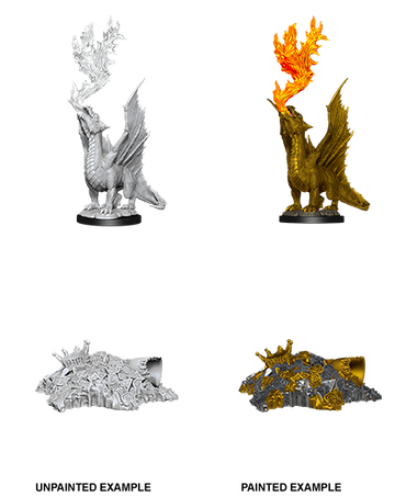D&D Nolzur's Marvelous Miniatures: Gold Dragon Wyrmling and Small Treasure Pile