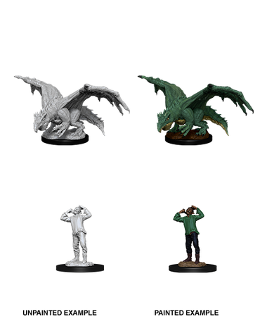 D&D Nolzur's Marvelous Miniatures: Green Dragon Wyrmling and Afflicted Elf