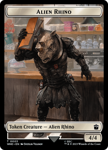 Alien Rhino // Clue (0022) Double-Sided Token [Doctor Who Tokens]