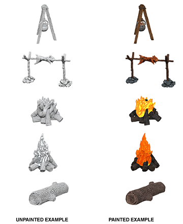 WizKids Unpainted Miniatures: Camp Fire/Sitting Log