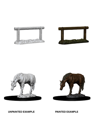 WizKids Unpainted Miniatures: Horse and Hitch