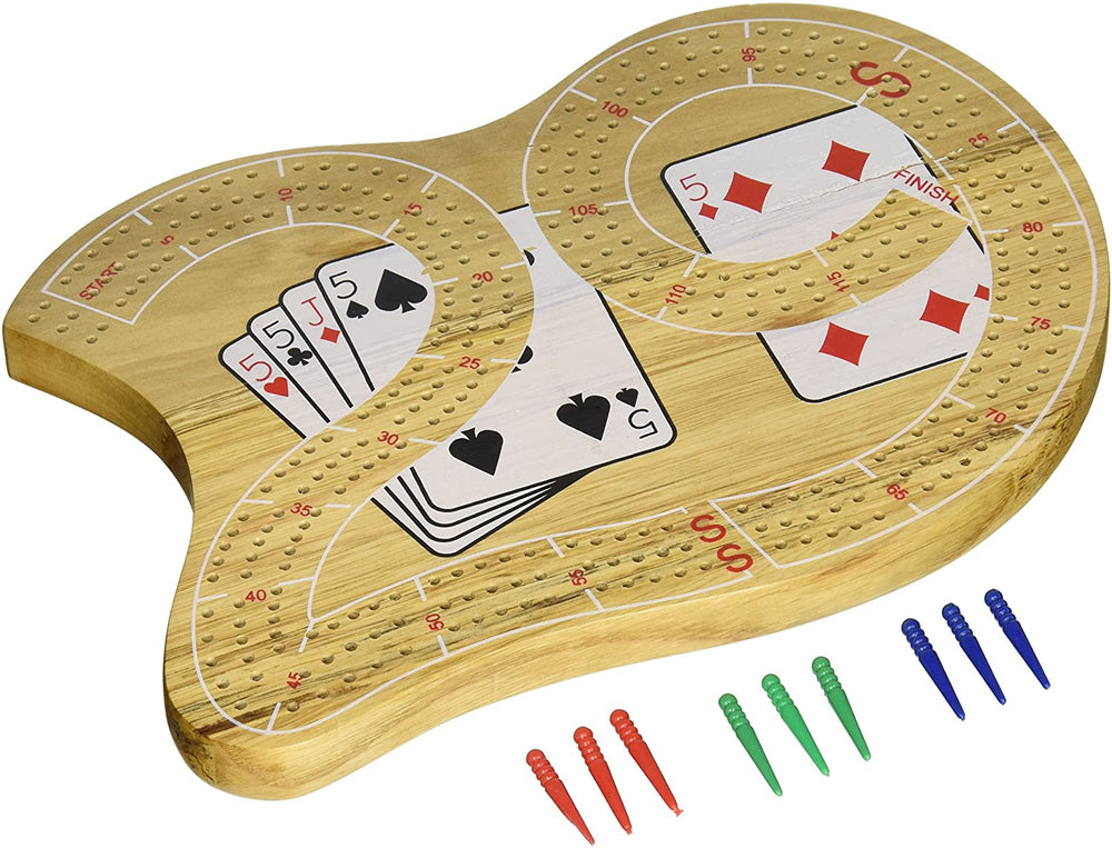 Large ''29'' 3 Track Solid Wood Cribbage Board