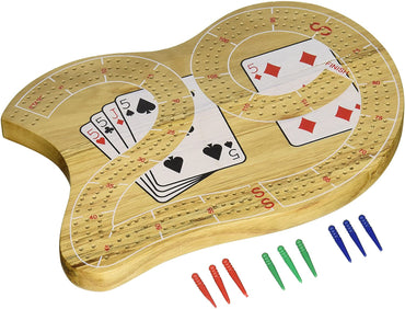 Large ''29'' 3 Track Solid Wood Cribbage Board