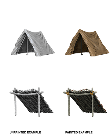 WizKids Unpainted Miniatures: Tent and Lean-to
